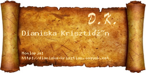 Dianiska Krisztián névjegykártya