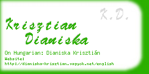krisztian dianiska business card