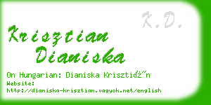 krisztian dianiska business card